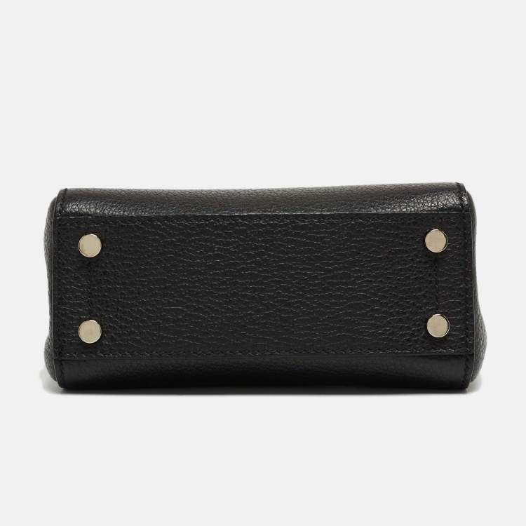 Pre Owned Jimmy Choo Black Leather Mini Varenne Top Handle Bag