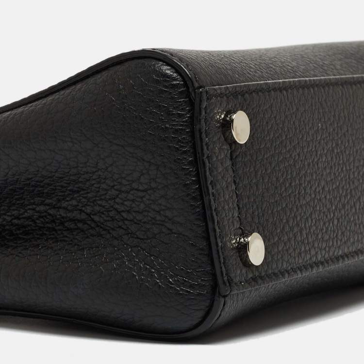 Pre Owned Jimmy Choo Black Leather Mini Varenne Top Handle Bag