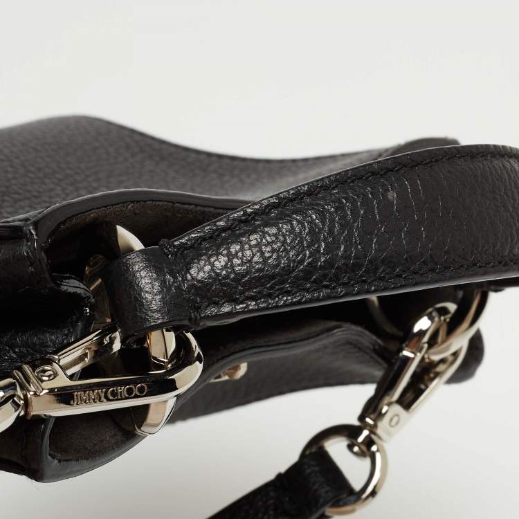 Pre Owned Jimmy Choo Black Leather Mini Varenne Top Handle Bag