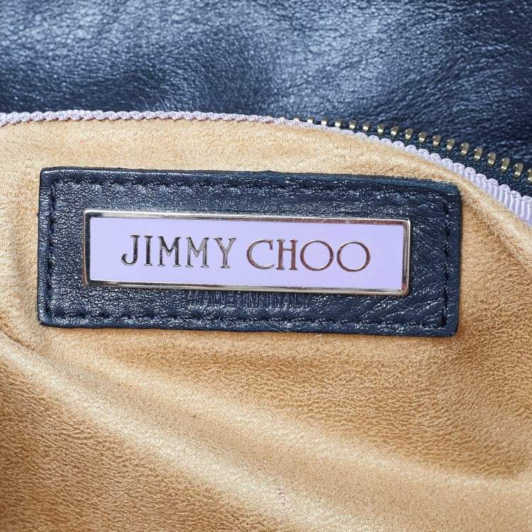 Pre Owned Jimmy Choo Black Leather Troy Chain Shoulder Bag