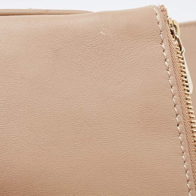 Pre Owned Jimmy Choo Gold/Beige Leather and Snake Skin Trim Zadie Crossbody Bag
