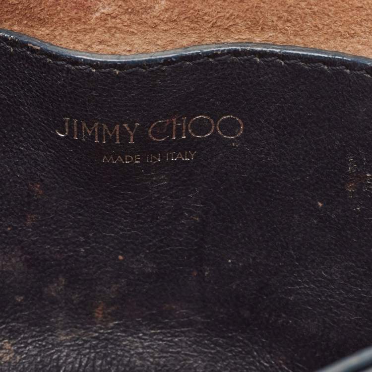 Pre Owned Jimmy Choo Metallic Blue Leather Rebel Crossbody Bag