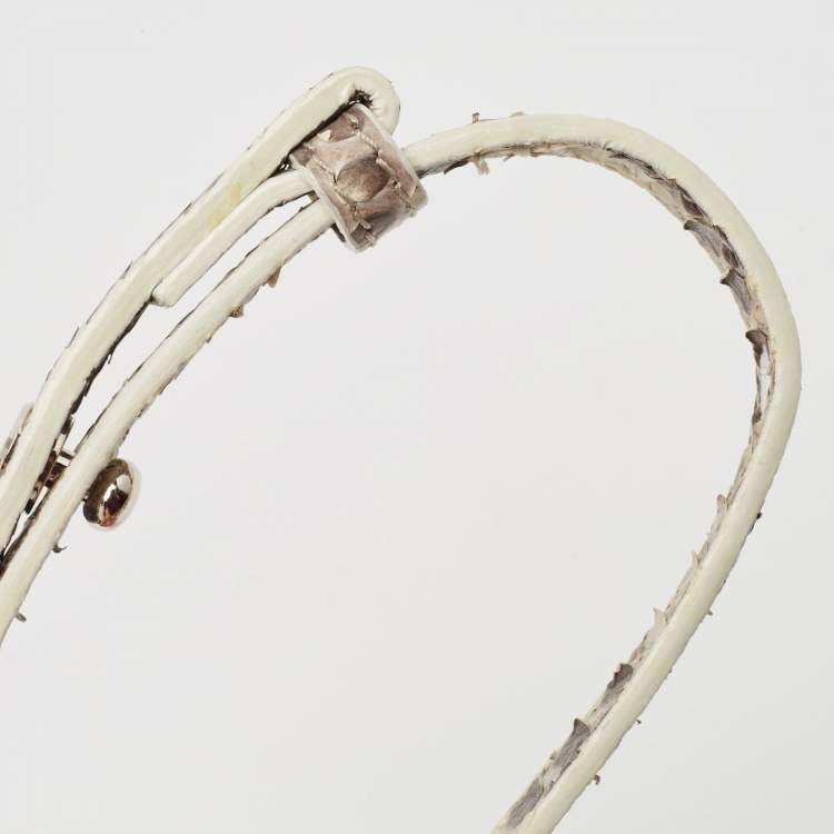 Pre Owned Jimmy Choo Beige/Brown Python Flap Crossbody Bag