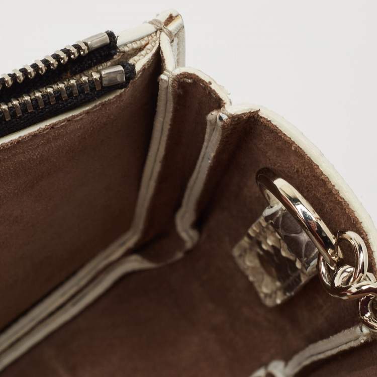 Pre Owned Jimmy Choo Beige/Brown Python Flap Crossbody Bag