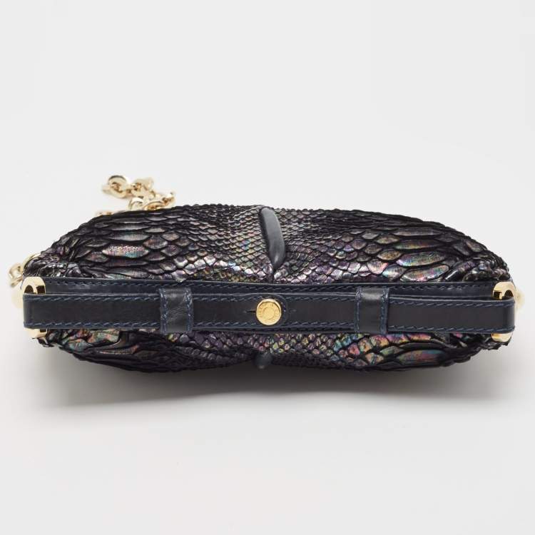 Pre Owned Jimmy Choo Multicolor Python Frame Chain Shoulder Bag