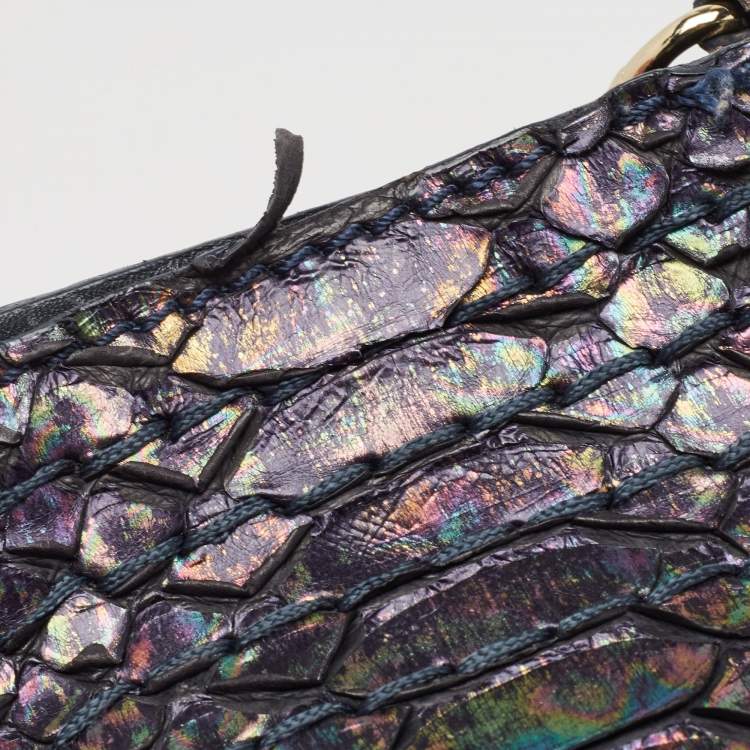 Pre Owned Jimmy Choo Multicolor Python Frame Chain Shoulder Bag