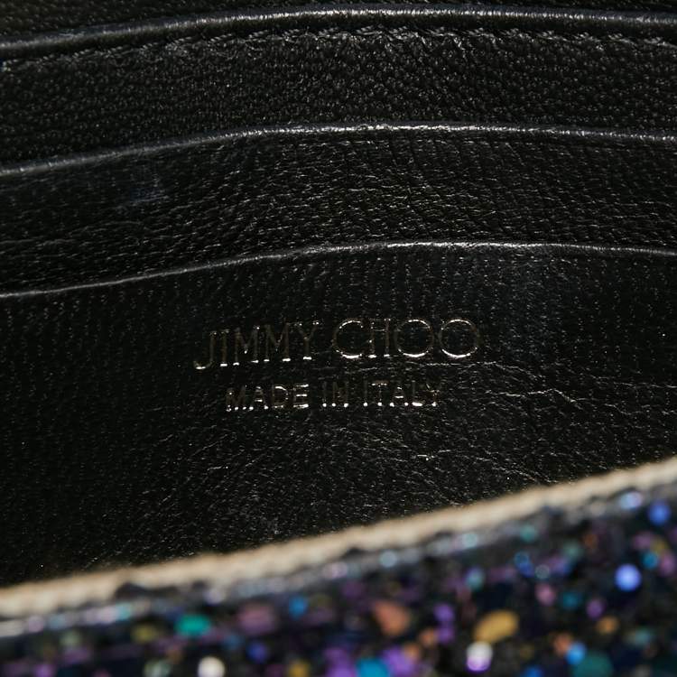 Pre Owned Jimmy Choo Blue/Multicolor Glitter Fabric Finley Shoulder Bag