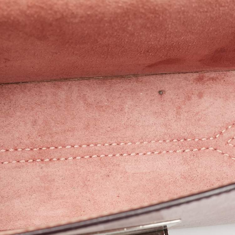 Pre Owned Jimmy Choo Metallic Rose Leather Lockett City Shoulder Bag