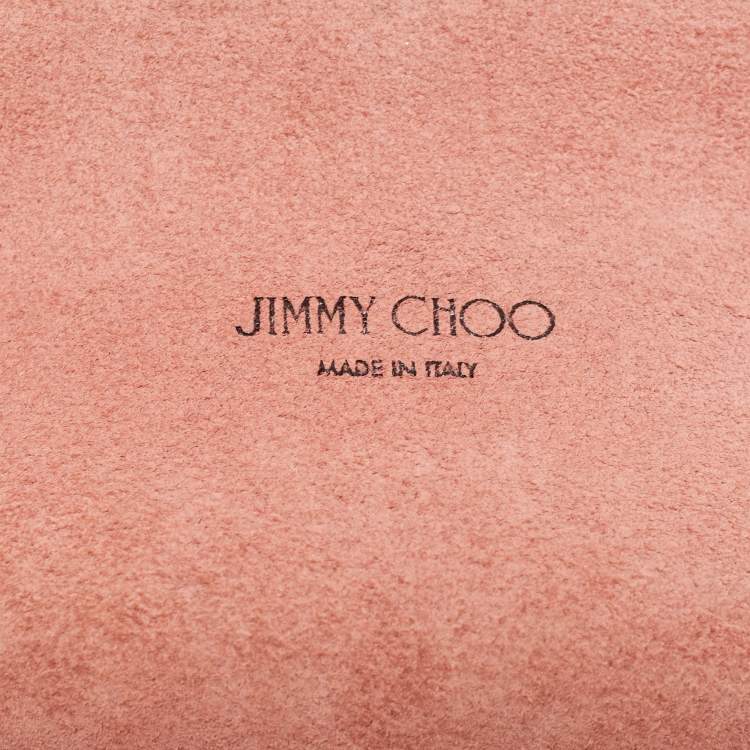 Pre Owned Jimmy Choo Metallic Rose Leather Lockett City Shoulder Bag