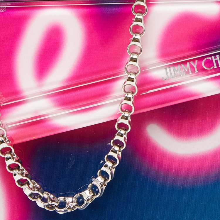 Pre Owned Jimmy Choo Tri Color Acrylic Yes Candy Wallet On Chain