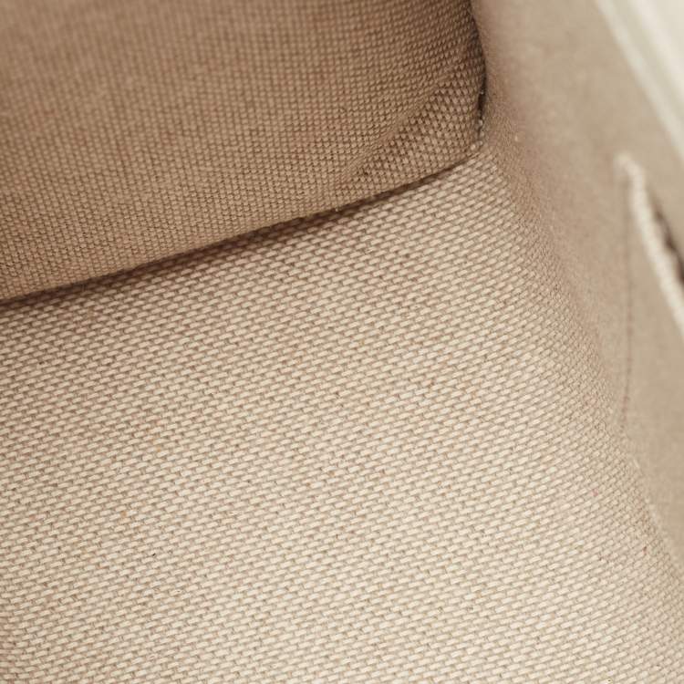 مملوكة مسبقًا Jimmy Choo Beige Jacquard Canvas and Leather Varenne Clutch