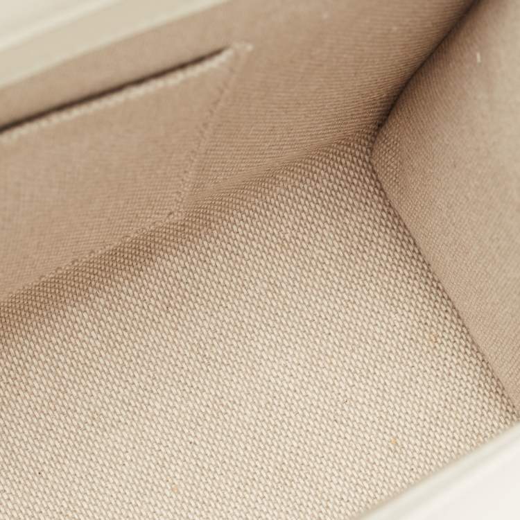 مملوكة مسبقًا Jimmy Choo Beige Jacquard Canvas and Leather Varenne Clutch
