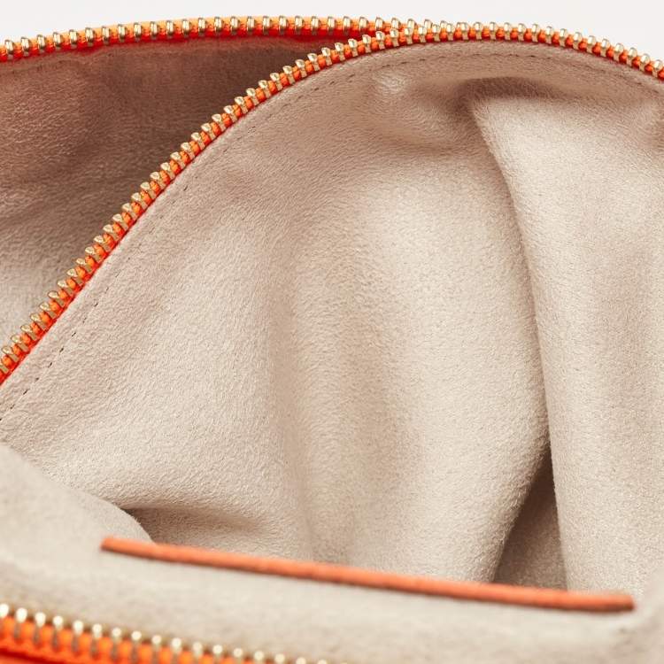 Pre Owned Jimmy Choo Neon Orange Leather Flap Shoulder Bag