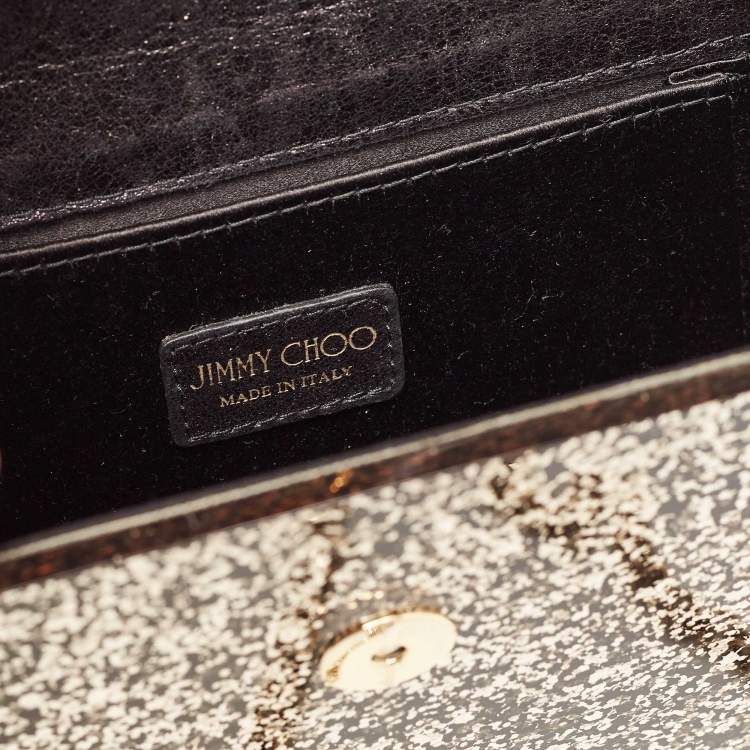 Pre Owned Jimmy Choo Gold Acrylic and Leather Candy Chain Clutch 