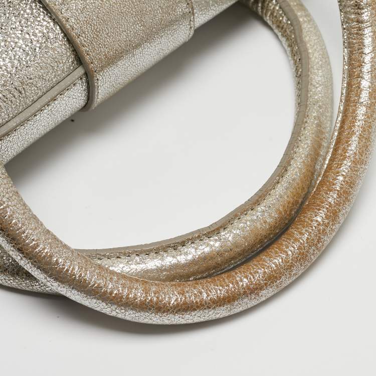 Pre Owned Jimmy Choo Gold Leather Rosalie Satchel