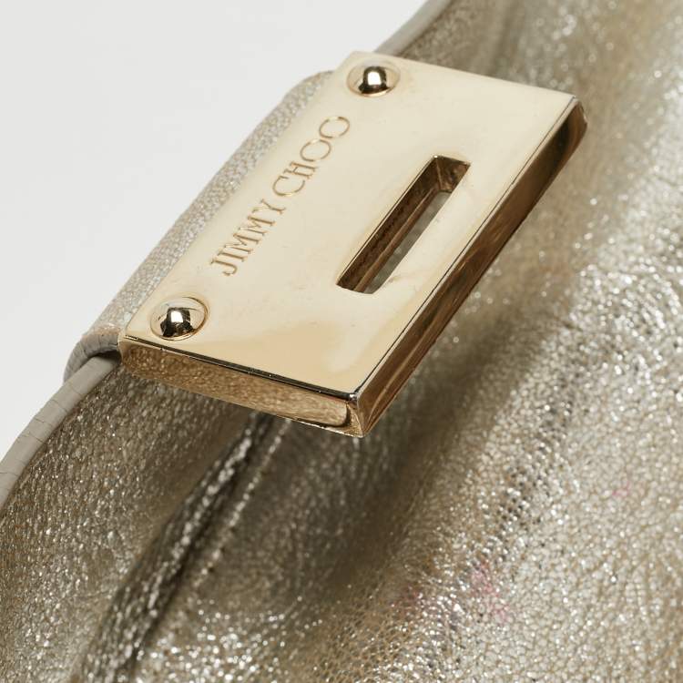 Pre Owned Jimmy Choo Gold Leather Rosalie Satchel