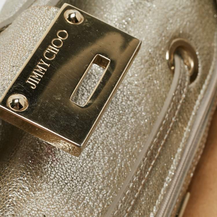 Pre Owned Jimmy Choo Gold Leather Rosalie Satchel