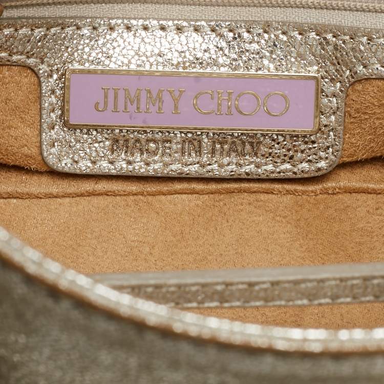 Pre Owned Jimmy Choo Gold Leather Rosalie Satchel