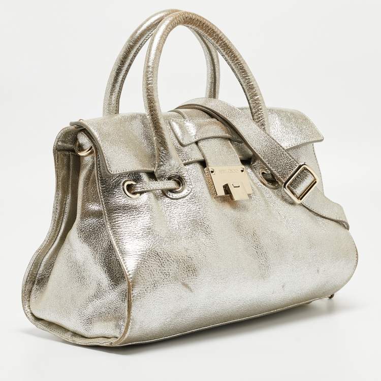 Pre Owned Jimmy Choo Gold Leather Rosalie Satchel