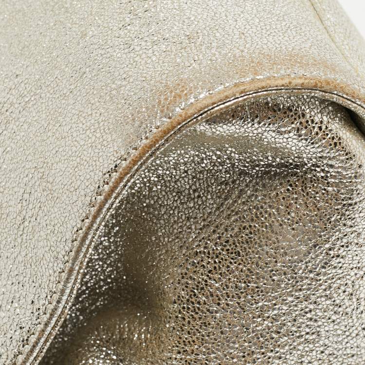 Pre Owned Jimmy Choo Gold Leather Rosalie Satchel