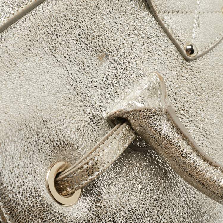 Pre Owned Jimmy Choo Gold Leather Rosalie Satchel