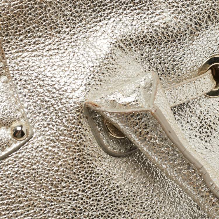 Pre Owned Jimmy Choo Gold Leather Rosalie Satchel