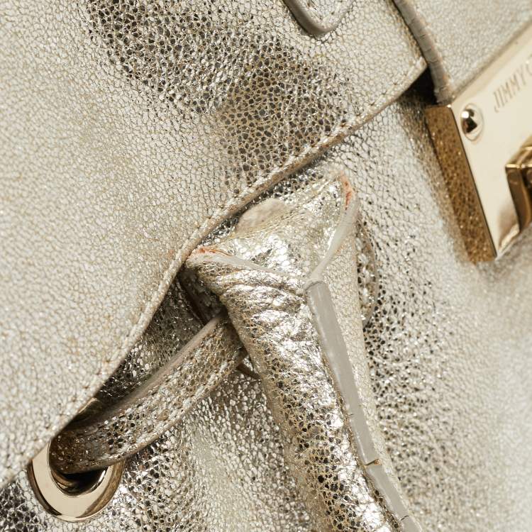 Pre Owned Jimmy Choo Gold Leather Rosalie Satchel