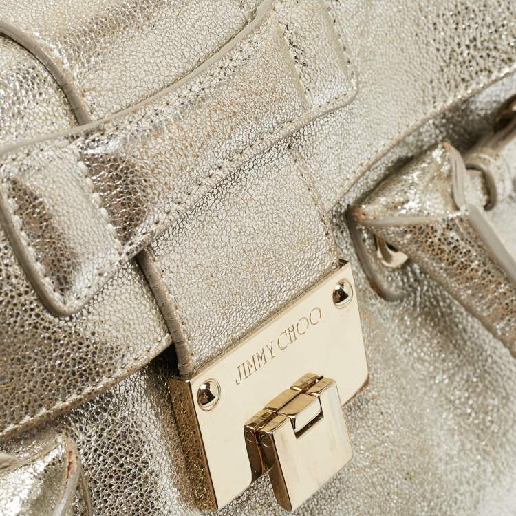 Pre Owned Jimmy Choo Gold Leather Rosalie Satchel