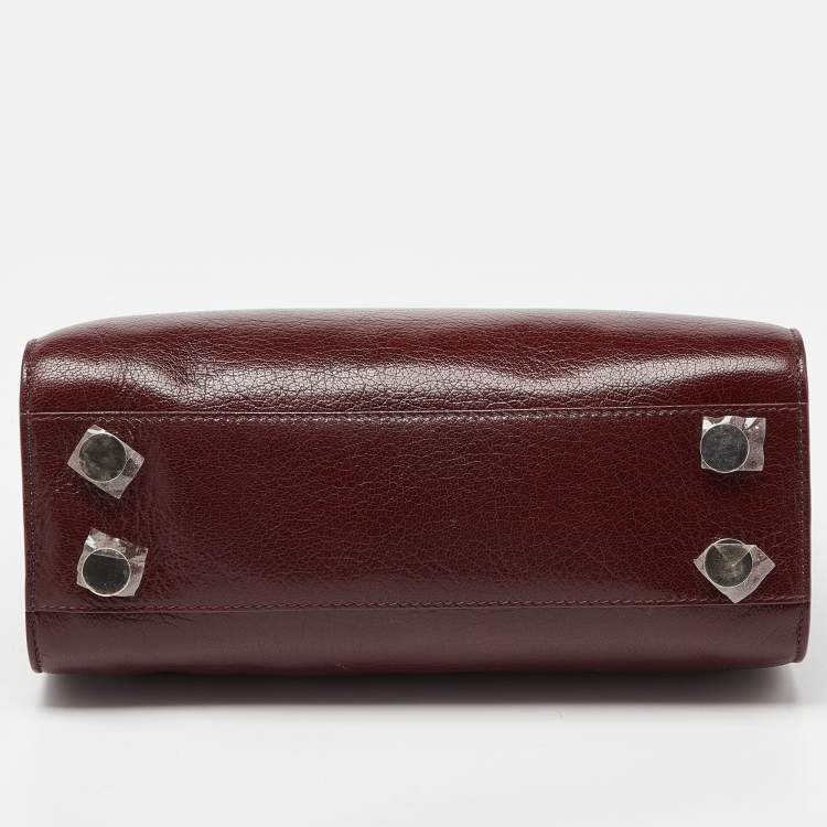 Pre Owned Jimmy Choo Red Leather Rosalie Tote
