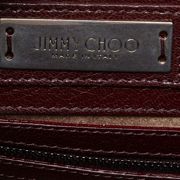 Pre Owned Jimmy Choo Red Leather Rosalie Tote