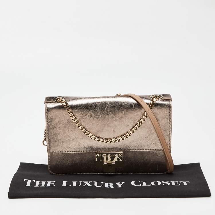 Pre Owned Jimmy Choo Metallic Gold Leather Rebel Shoulder Bag