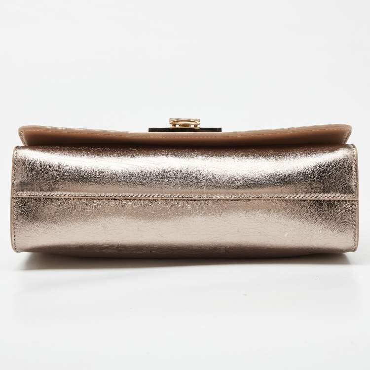 Pre Owned Jimmy Choo Metallic Gold Leather Rebel Shoulder Bag