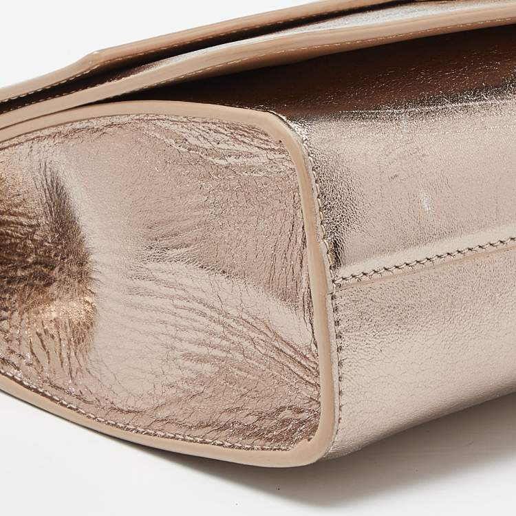 Pre Owned Jimmy Choo Metallic Gold Leather Rebel Shoulder Bag