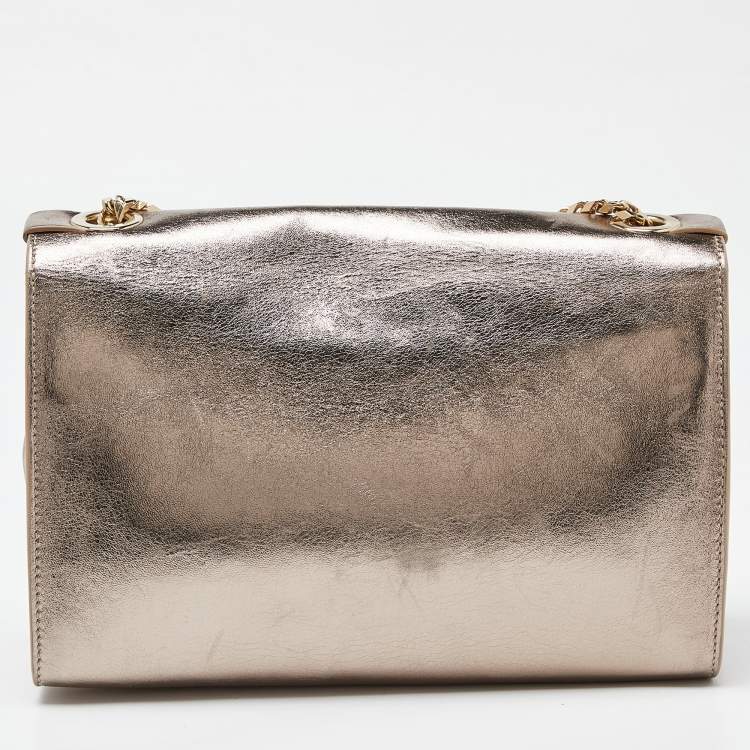Pre Owned Jimmy Choo Metallic Gold Leather Rebel Shoulder Bag