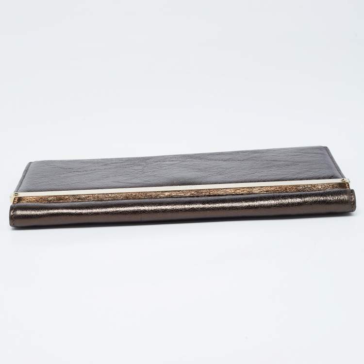 Pre Owned Jimmy Choo Metallic Leather Milla Clutch