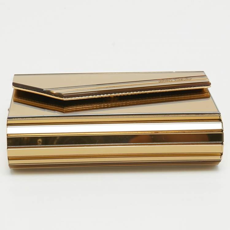 Pre Owned Jimmy Choo Gold Acrylic Candy Chain Clutch 