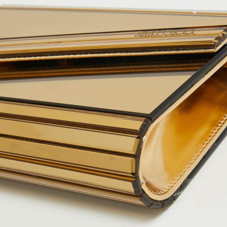Pre Owned Jimmy Choo Gold Acrylic Candy Chain Clutch 