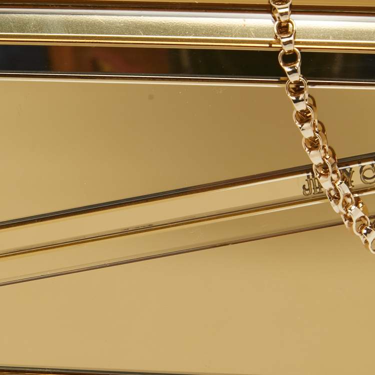 Pre Owned Jimmy Choo Gold Acrylic Candy Chain Clutch 