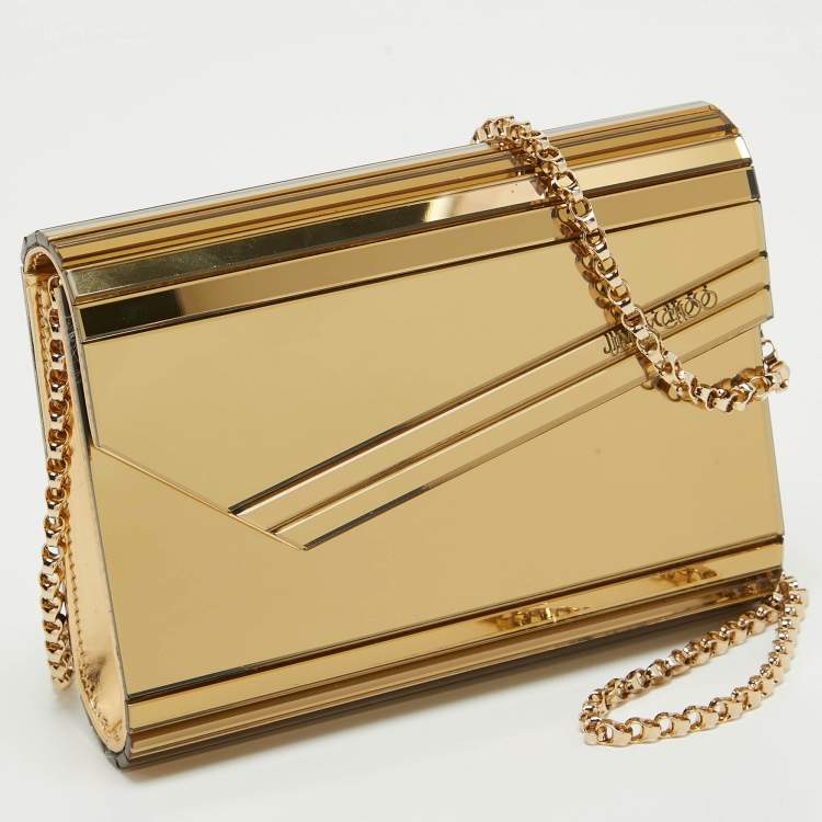 Pre Owned Jimmy Choo Gold Acrylic Candy Chain Clutch 