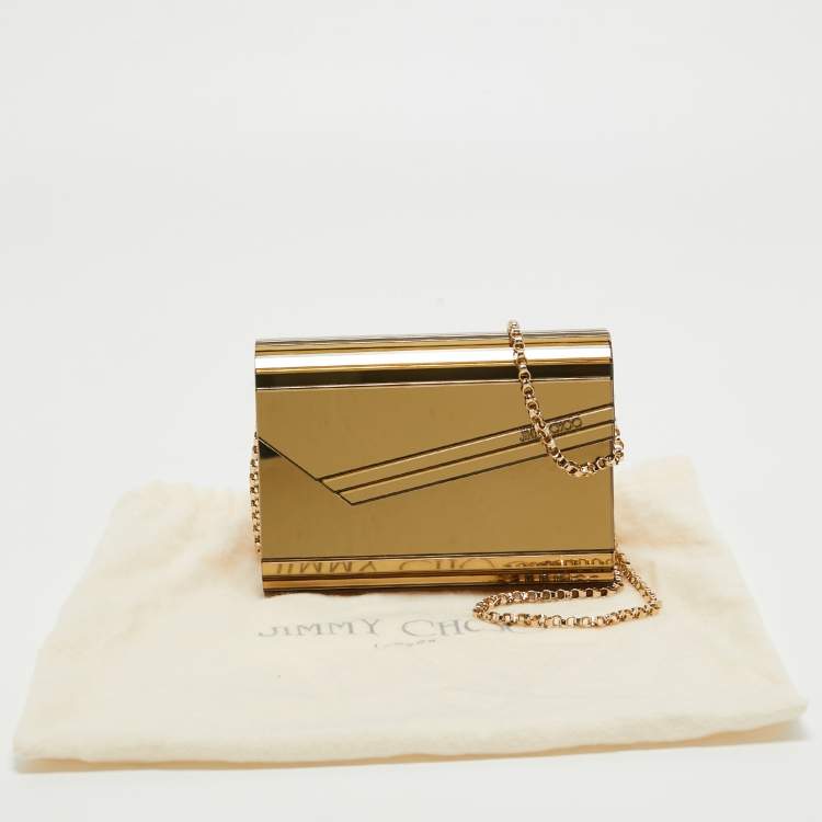 Pre Owned Jimmy Choo Gold Acrylic Candy Chain Clutch 