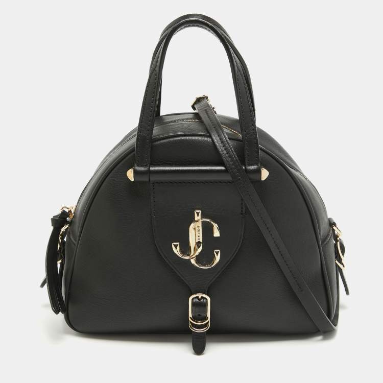 JIMMY CHOO Black Leather Satchel Purse Tote Bag | Black leather satchel,  Satchel purse, Leather satchel