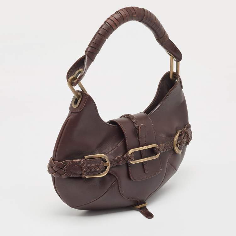 Pre Owned Jimmy Choo Dark Brown Leather Talita Hobo