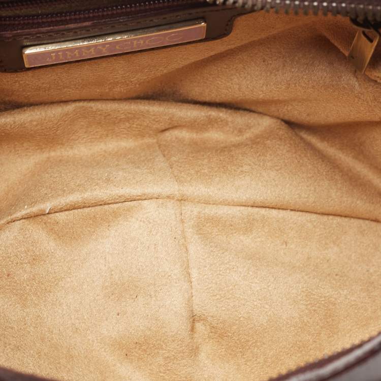 Pre Owned Jimmy Choo Dark Brown Leather Talita Hobo