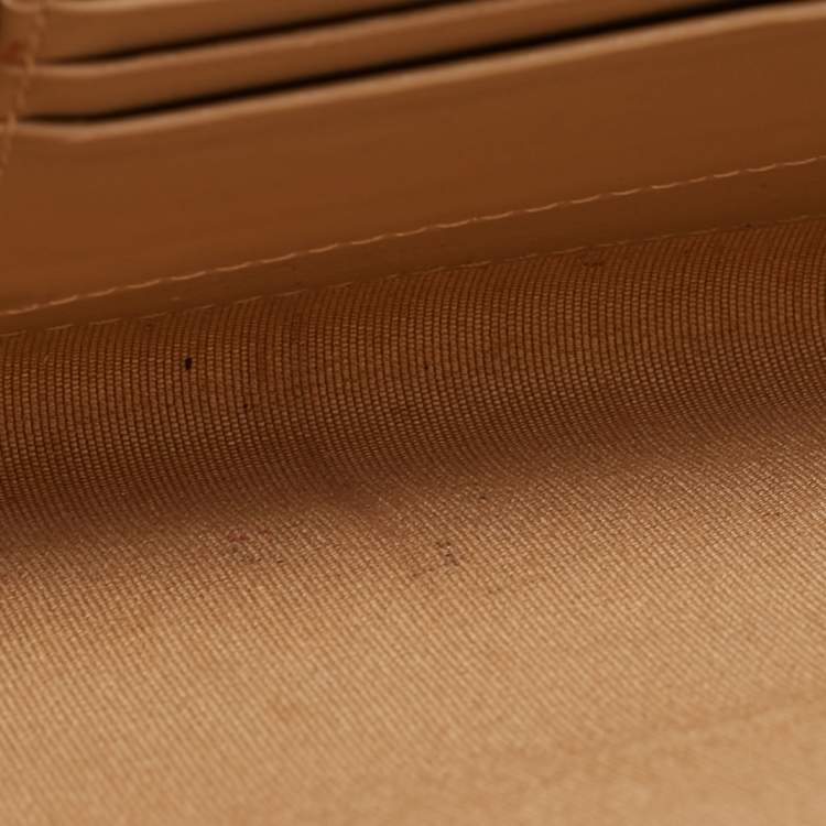 Pre Owned Jimmy Choo Gold Leather Large Reese Clutch