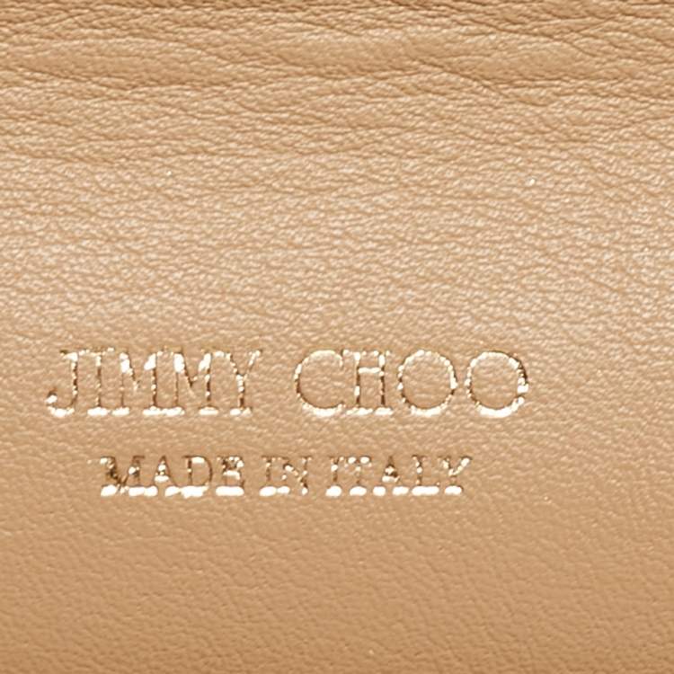Pre Owned Jimmy Choo Gold Leather Large Reese Clutch