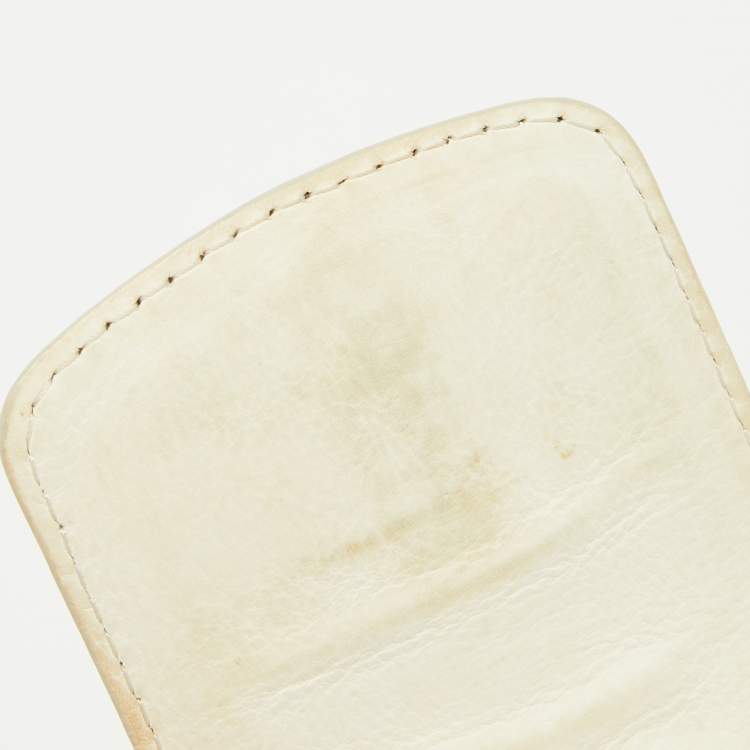Pre Owned Jimmy Choo Beige Python Embossed Leather Tulita Wristlet Clutch