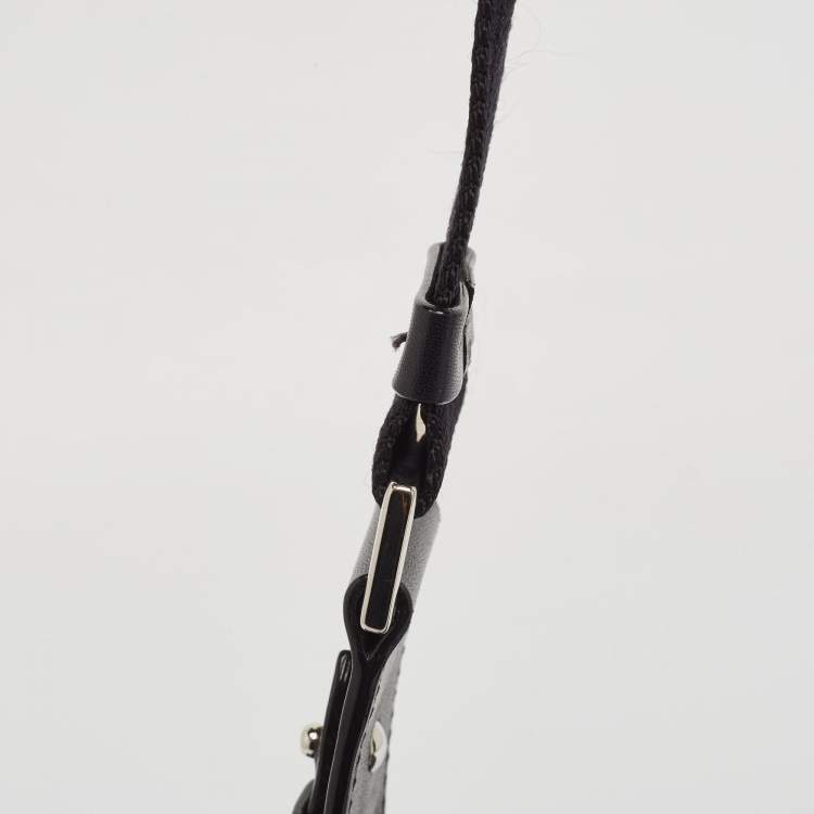 Pre Owned Jimmy Choo Black Leather Varenne Studded Flap Crossbody Bag