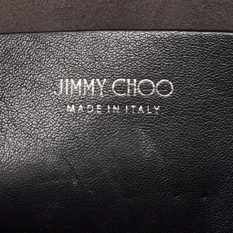 Pre Owned Jimmy Choo Black Leather Varenne Studded Flap Crossbody Bag