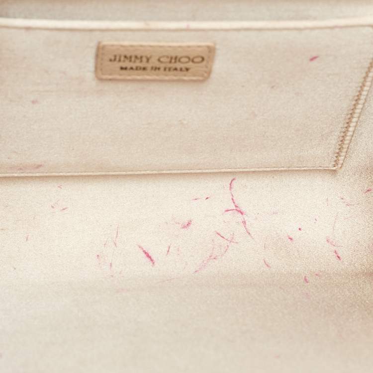 Pre Owned Jimmy Choo Red Patent Leather Carmen Frame Clutch 