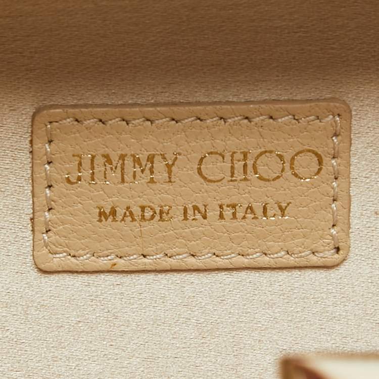 Pre Owned Jimmy Choo Light Beige Leopard Print Suede Compact Twill Tube Clutch
